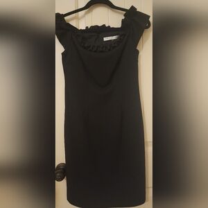 Trina Turk Black Off‎ the Shoulder Ruffled Seek Dress Size 0 NWT